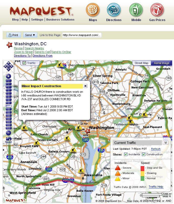 MapQuest Traffic Conditions